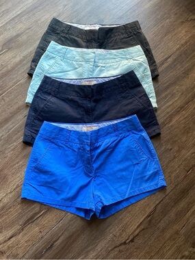 Women’s J.Crew Chino Shorts - Black, Navy Blue, Sea Foam Green, Blue